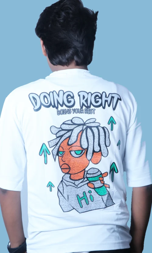 White Oversized T-Shirt for Men by Artist Gully – Front View
