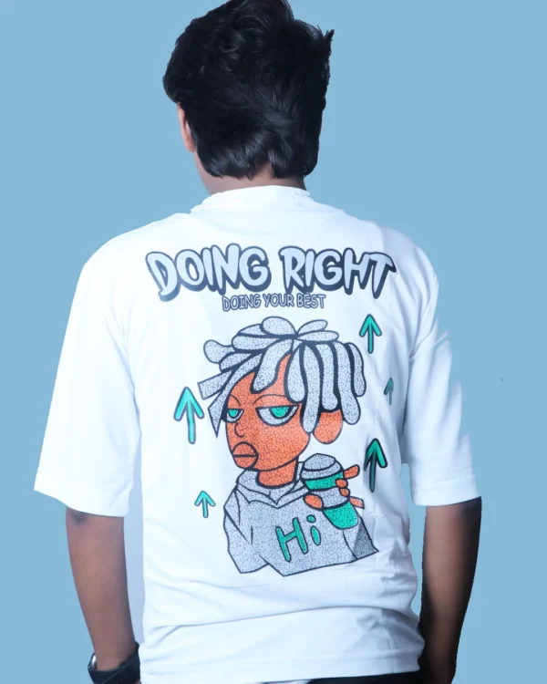White Oversized T-Shirt for Men by Artist Gully – Front View