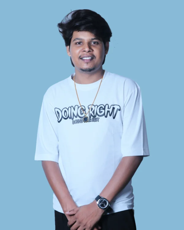 White Oversized T-Shirt for Men by Artist Gully – Front View