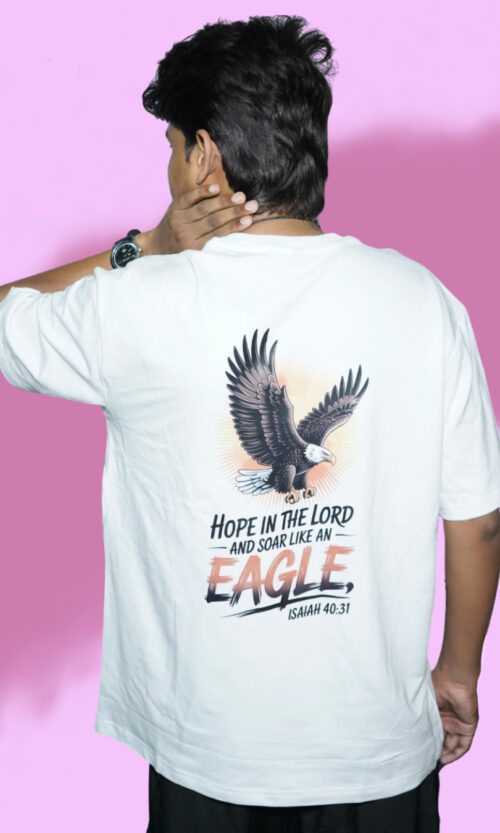 Christian T-Shirt with “God is Greater Than the Highs and Lows” back print – French Terry, sizes M L XL – Artist Gully Faithwear
