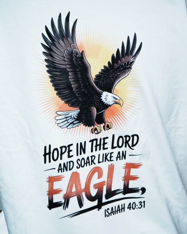 Christian T-Shirt with “God is Greater Than the Highs and Lows” back print – French Terry, sizes M L XL – Artist Gully Faithwear
