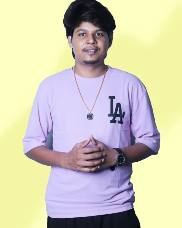 Graphic T-Shirt Lavender Blue – Oversized Summer Drop Tee by Artist Gully Store