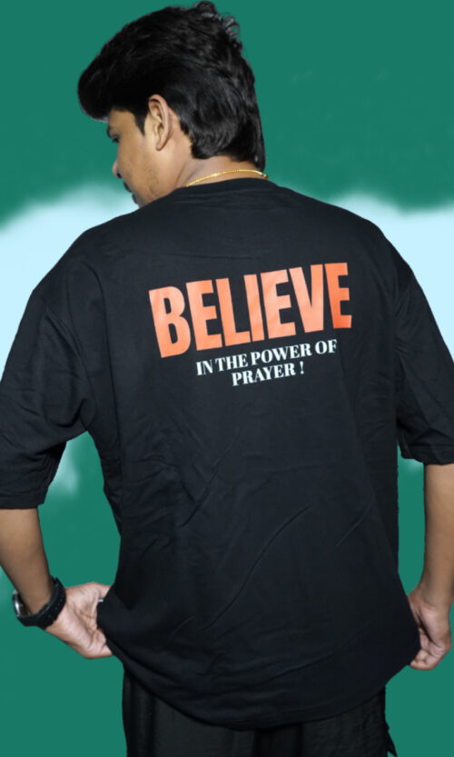Believe Christian T-Shirt for Men and Women – Oversized Faithwear – Artist Gully