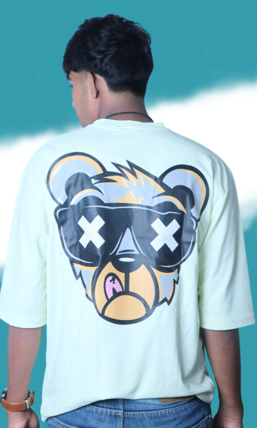 Light Yellow Back Print T-Shirt for Men – Oversized | Artist Gully