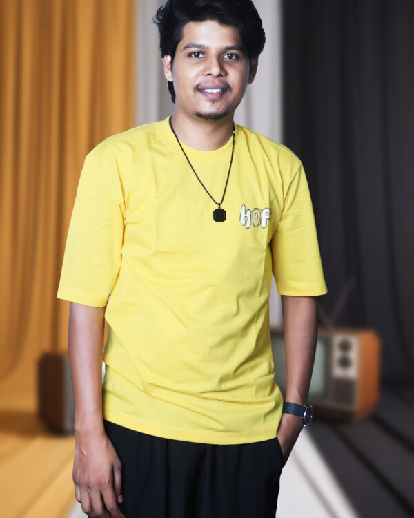 Yellow Back Print T-Shirt for Men – Premium Summer Drop - Image 4