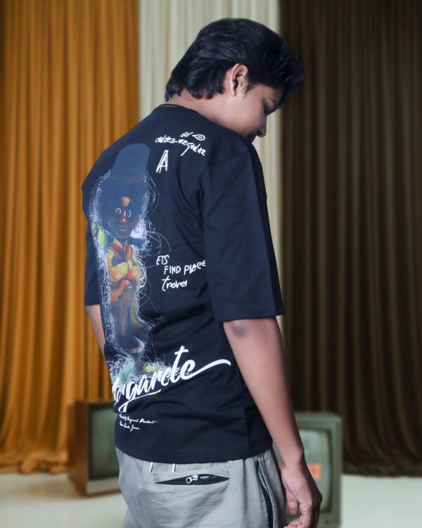 Premium Black Cotton T-Shirt for Men – Oversized Streetwear by Artist Gully