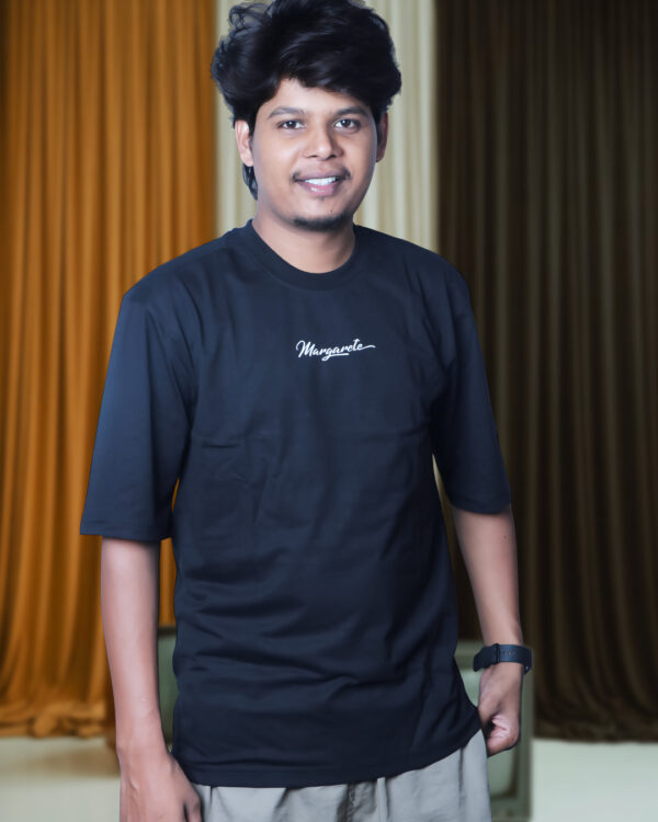 Premium Black Cotton T-Shirt for Men – Oversized Streetwear by Artist Gully