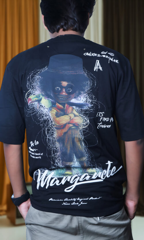 Premium Black Cotton T-Shirt for Men – Oversized Fit | Artist Gully