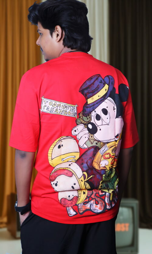 Premium Red Cotton T-Shirt for Men – Oversized Fit M/L/XL | Artist Gully