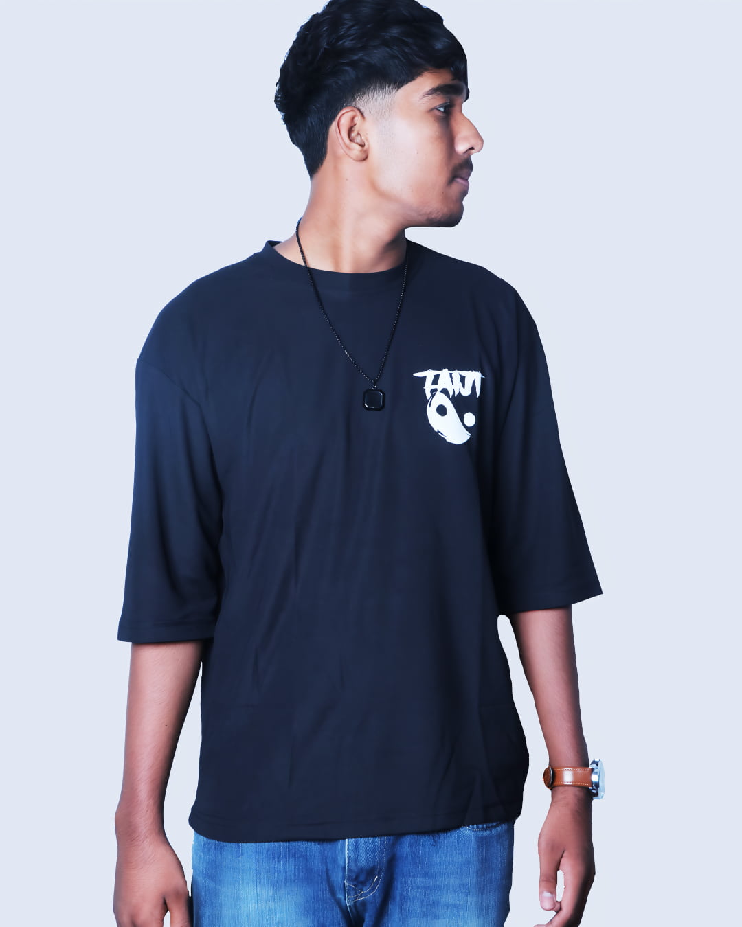Breathable Black T-Shirt for Men in XL Size by Artist Gully