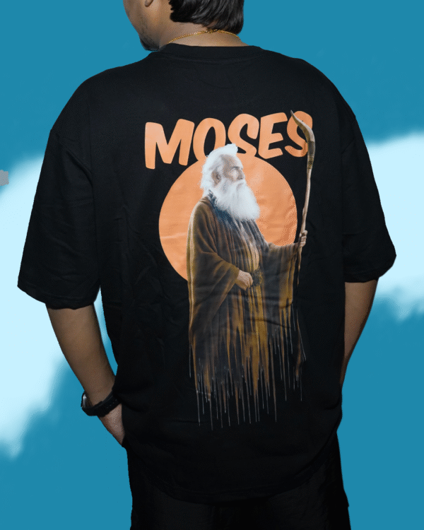 Moses Faith T-Shirt – Soft French Terry 210 GSM  Christian Oversized Tee for Men | Premium French Terry Fabric