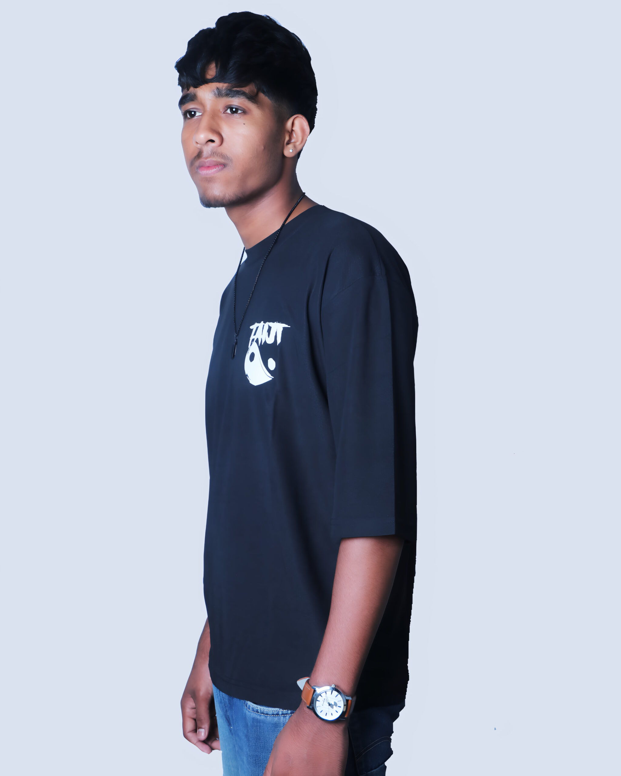 Breathable Black T-Shirt for Men in XL Size by Artist Gully