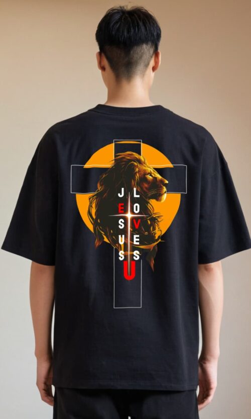 Christian Oversized Cross T-Shirt - Unisex - 210 GSM French Terry - ₹699