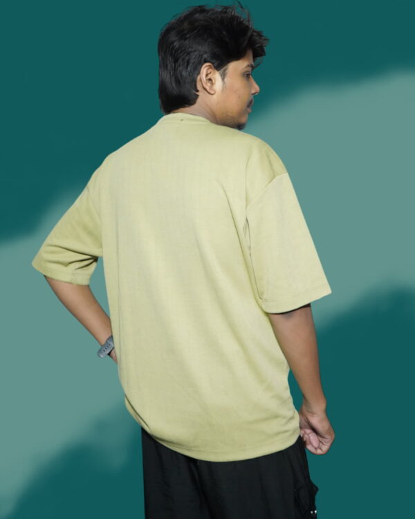 Pistachio Green Oversized T-Shirt with Teddy Patch | Artist Gully - Image 2