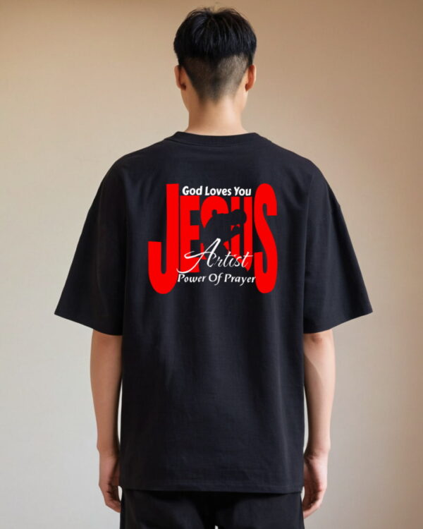 God Bless You Oversized Christian T-Shirt – 210 GSM French Terry Black Faith Tee for Boys & Girls (M, L, XL)